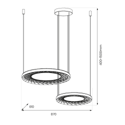 Підвісна лампа NEST 77W LED 61+41см