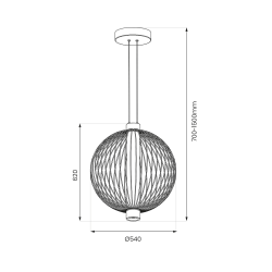 KYOTO 39W LED pendant lamp, 54cm diameter