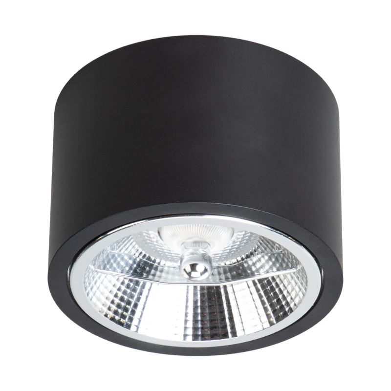 Luminaria de superficie Redondo Negro 1xAR111 GU10