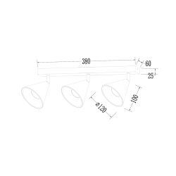 Cone Spot Halterung Gold 3xGU10