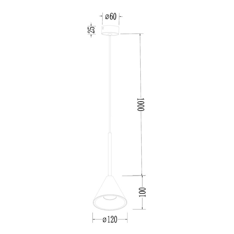 Pendant Lamp Cone Gold 1xGU10