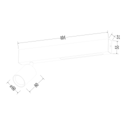 Lámpara de Techo Magnet 9W+1xGU10 3000/4000K Negro