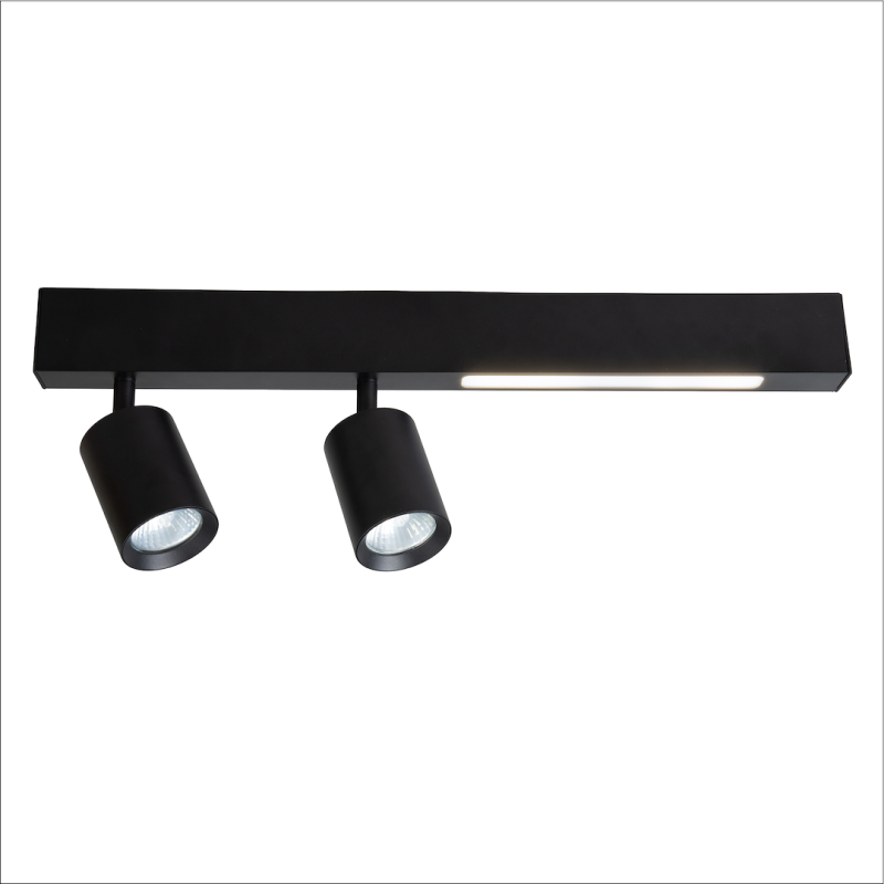 Ceiling Lamp Magnet 9W+2xGU10 3000/4000K Black