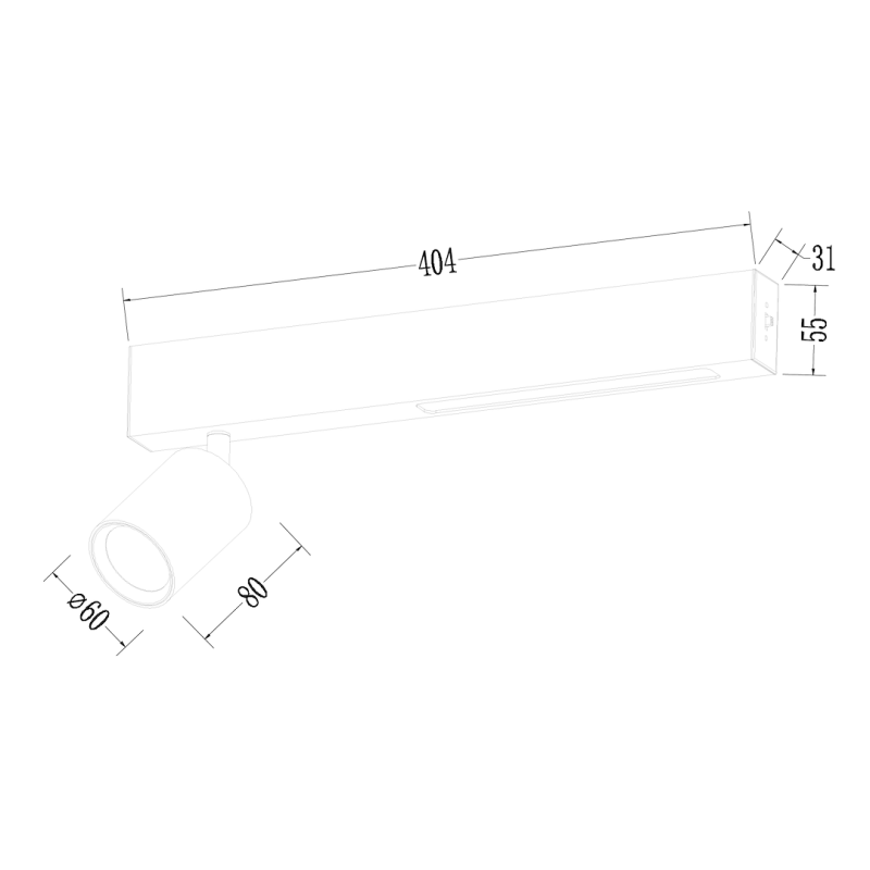 Ceiling Lamp Magnet 9W+2xGU10 3000/4000K Black