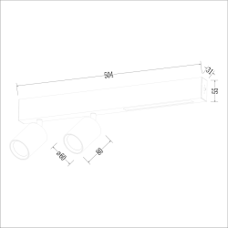 Lámpara de Techo Magnet 9W+2xGU10 3000/4000K Blanco