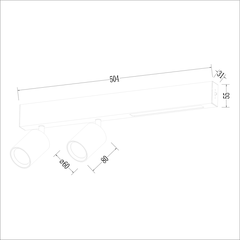Стельова лампа Magnet 9W+2xGU10 3000/4000K Білий