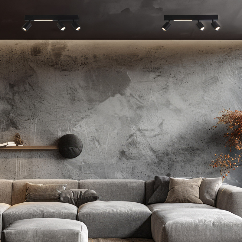 Ceiling Lamp Magnet 9W+3xGU10 3000/4000K Black