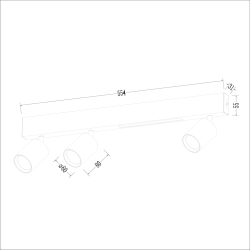 Lámpara de Techo Magnet 9W+3xGU10 3000/4000K Negro