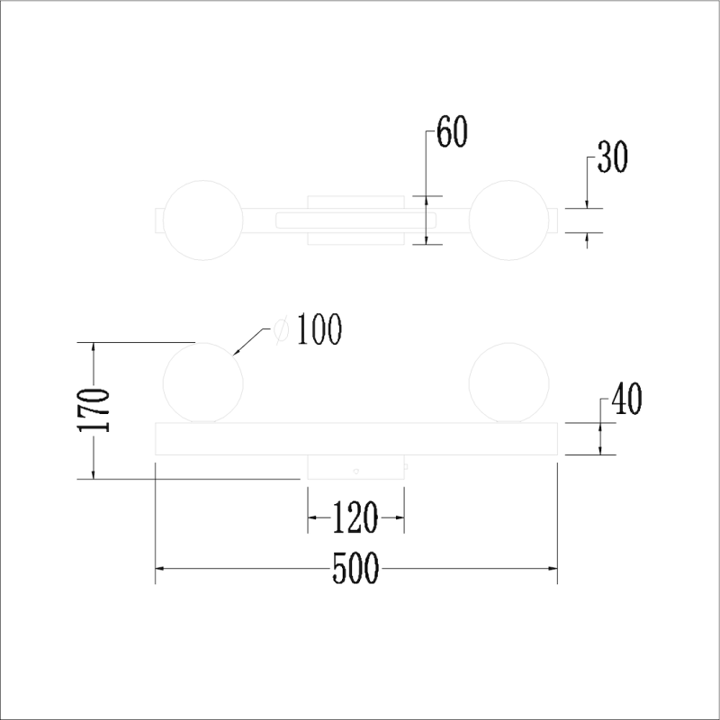 Ceiling Lamp Magnet 13W+2xG9 3000/4000K Black