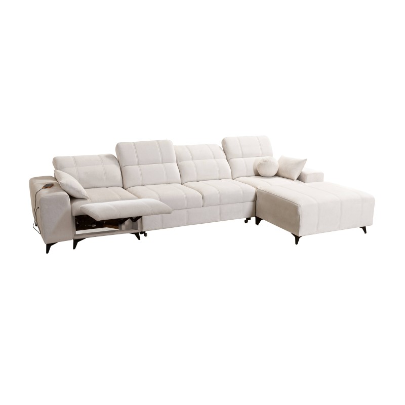 Ecksofa Ballagio XII Mix mit Schlaffunktion und Relax - Flechtwerk, Spring 1102
