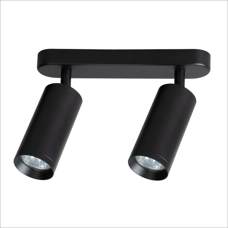 Luminaria Mica Spot Negro 2xGU10