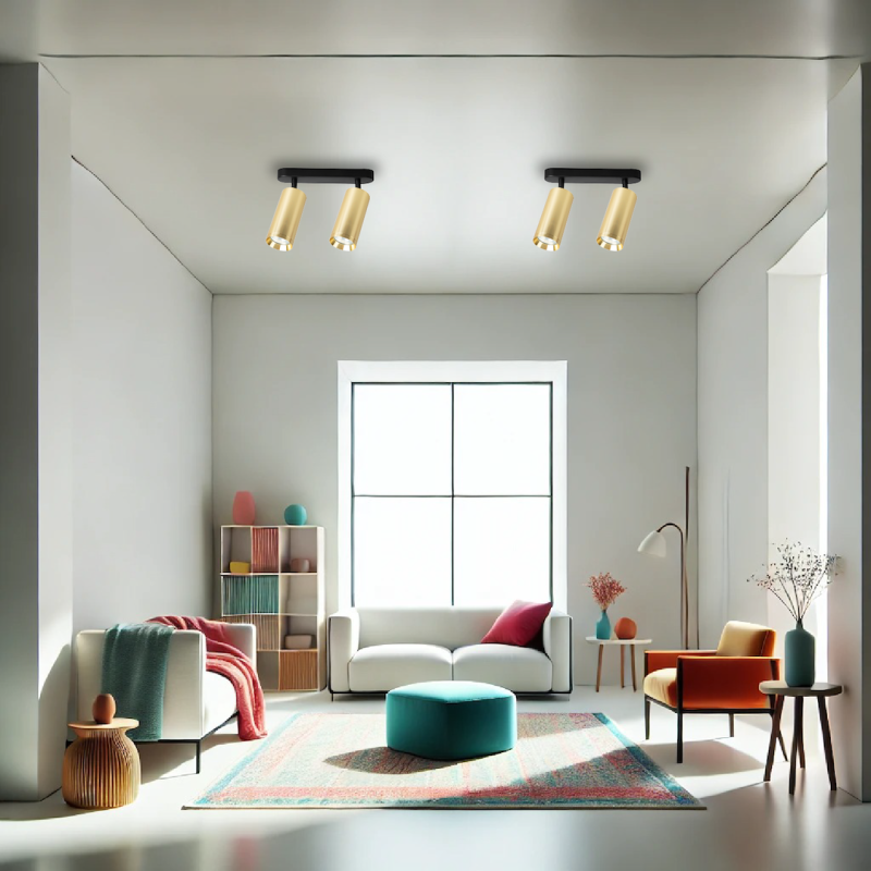 Montura Mica Spot Dorado 2xGU10