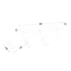 Mica Spot White Fixture 3xGU10