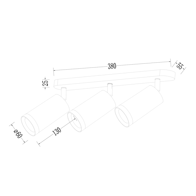 Mica Spot White Fixture 3xGU10