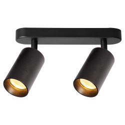 Pipe Spot Black Fixture 2xGU10