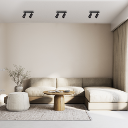 Pipe Spot Schwarz 2xGU10 Fassung