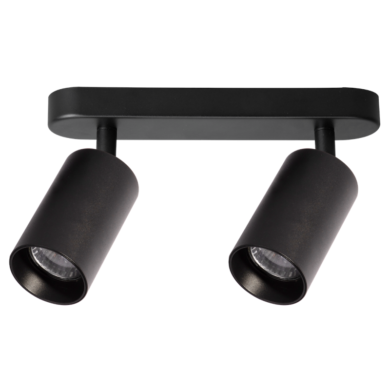 Pipe Spot Black Fixture 2xGU10