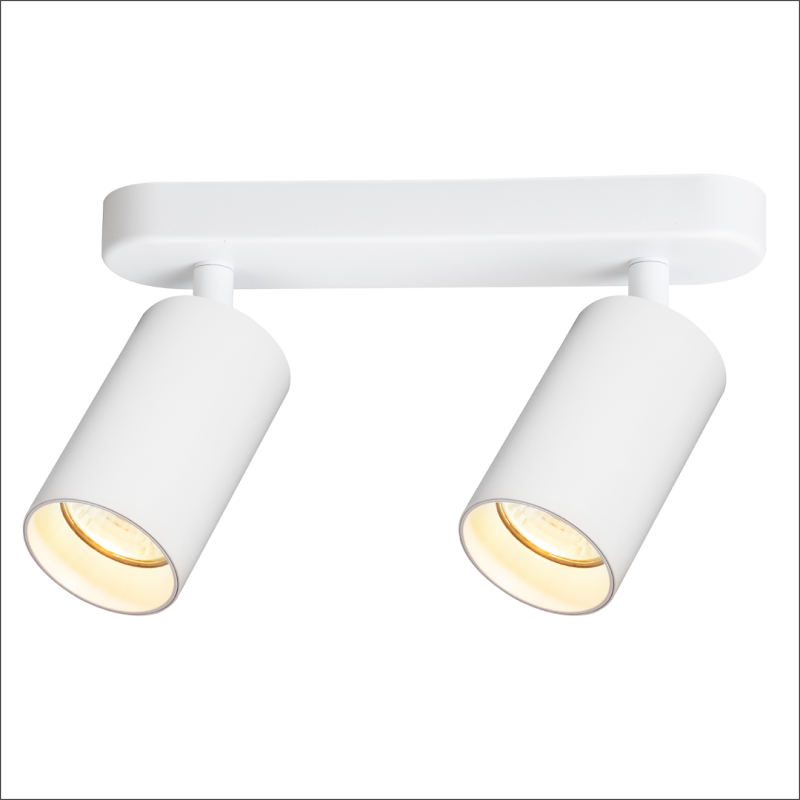 Pipe Spot White Fixture 2xGU10