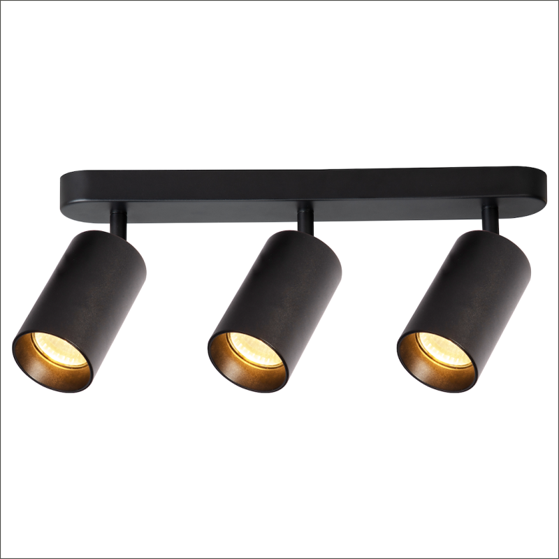 Pipe Spot Black Fixture 3xGU10