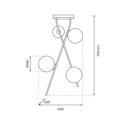 Ceiling lamp INTER 4xE14