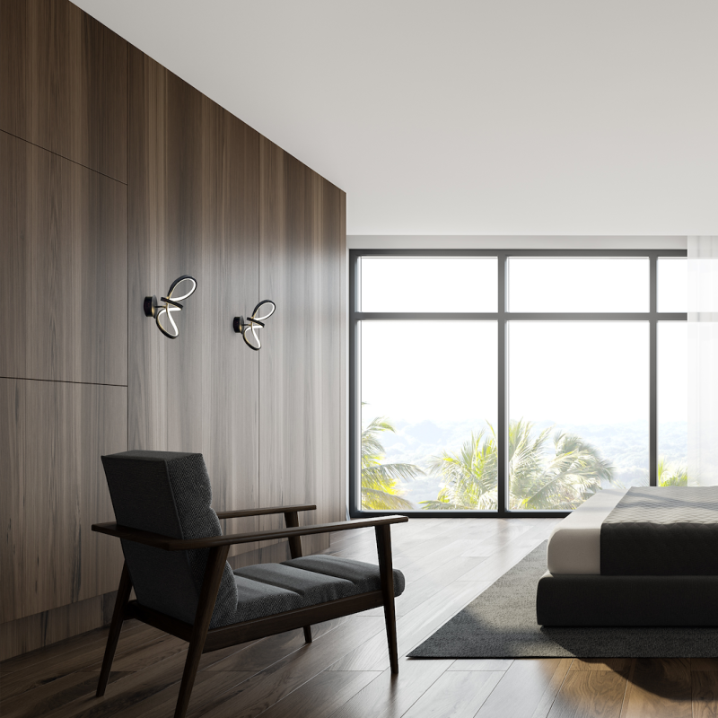 TESORO BLACK Wall Lamp 15W LED