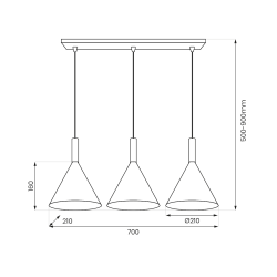 PERU WHITE Pendant Lamp 3xE27
