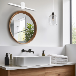 Aplique de pared Artemis 13,8W LED 60cm 4000K IP44 Blanco