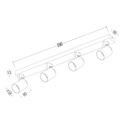 Volf Spot Black Fixture 4xGU10