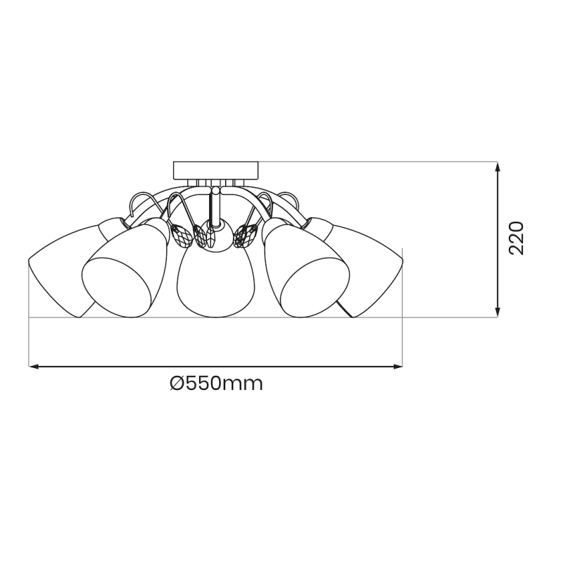 PIREUS ceiling lamp 5xE27