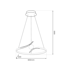 Lámpara colgante PERLA BLACK 34W LED