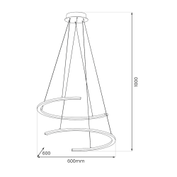 Підвісна лампа DOUBLEMOON 30W LED