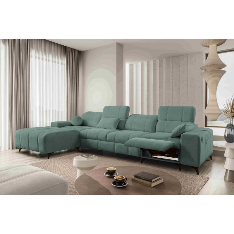 Ecksofa Ballagio XII Mix mit Schlaffunktion und Relax - Geflecht, Spring 1116