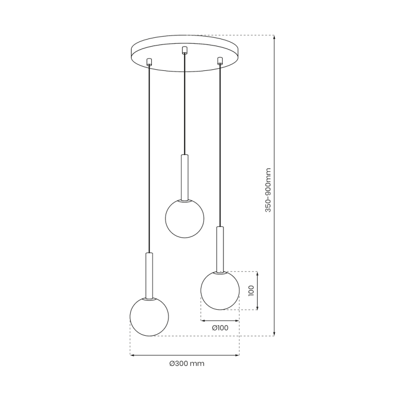 PLAY BLACK 3xG9 hanging lamp