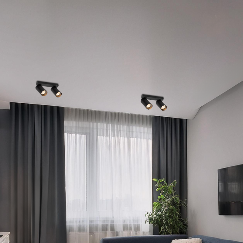 Hero Spot Schwarz Gehäuse 2xGU10