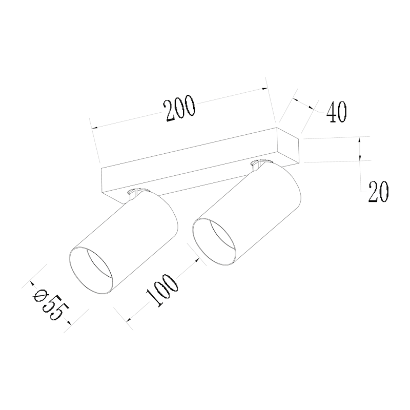 Hero Spot White Fixture 2xGU10