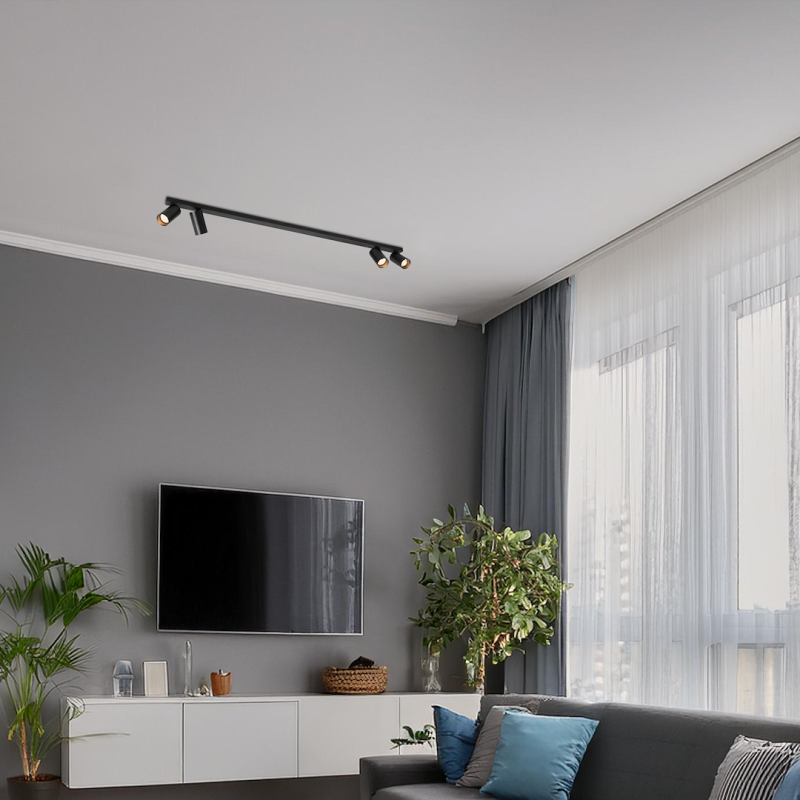 Hero Spot Schwarz 4xGU10 Fassung