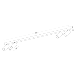 Montura Hero Spot Negro 4xGU10