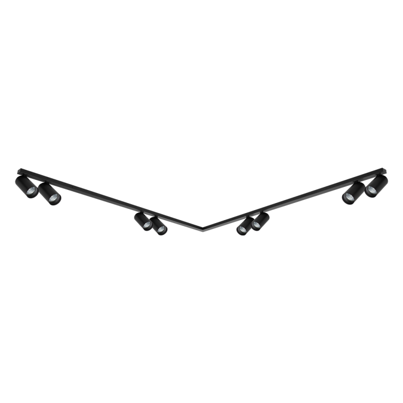 Hero Spot Schwarz 8xGU10 Fassung