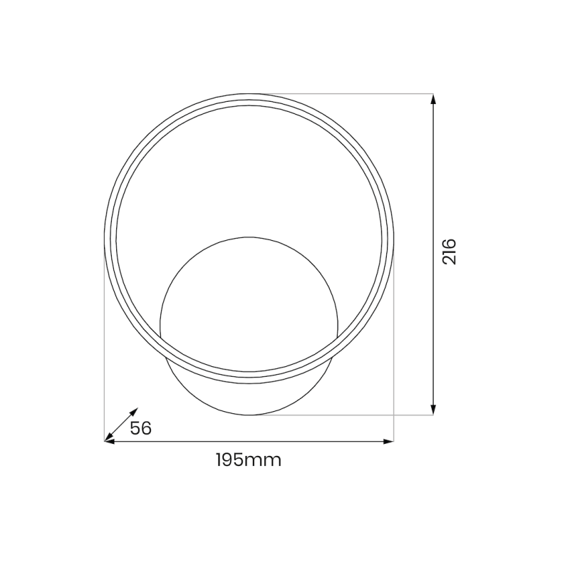 Wandleuchte HOOP BLACK 7W LED