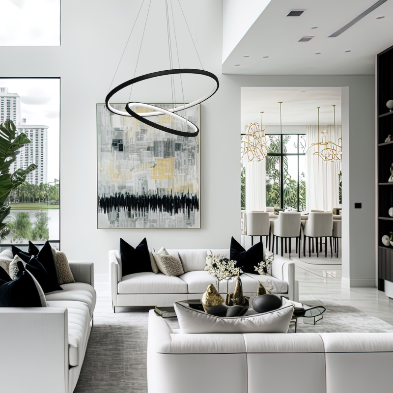 HOOP BLACK 51W LED pendant lamp