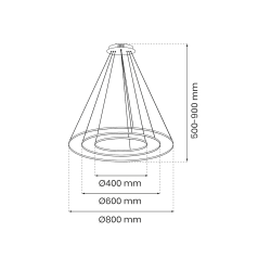Lampa wisząca HOOP BLACK 93W LED