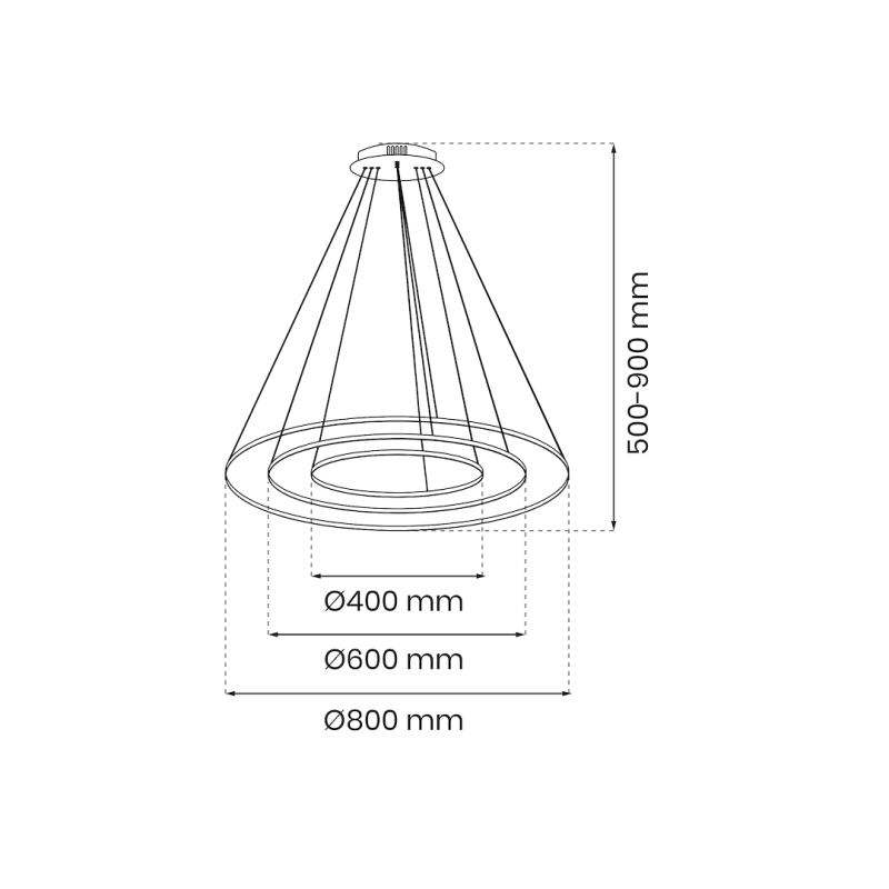 HOOP BLACK 93W LED Pendant Lamp