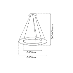 HOOP GOLD 51W LED pendant lamp