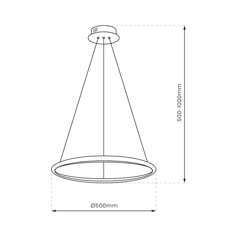 Hängelampe HOOP CHROME 27W LED