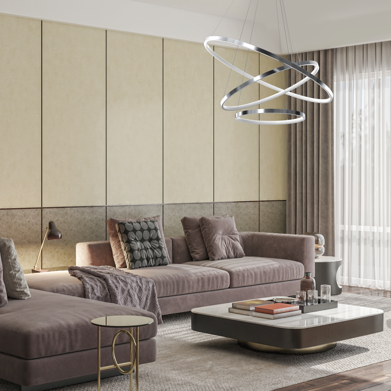 Lámpara colgante HOOP CROMO 93W LED