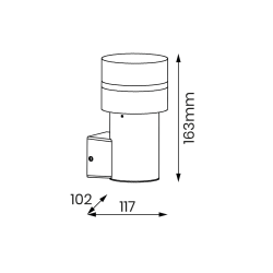 Садовий настінний світильник Mia 1xE27 IP44