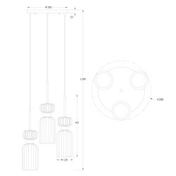 MOLLY 3xE14 pendant lamp