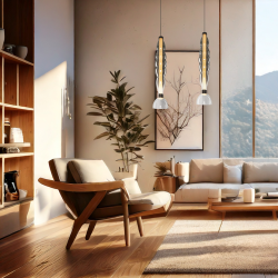 LUCCO smoked 18W pendant lamp