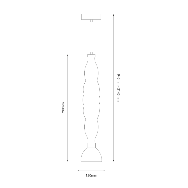 LUCCO smoked 18W pendant lamp