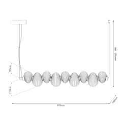 Lámpara colgante BOLLA GOLD 32W LED